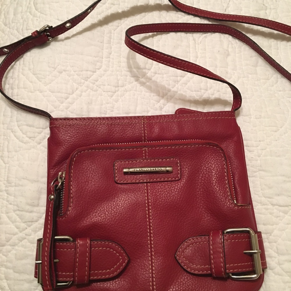 Genuine Leather Franco Sarto Crossbody Red Purse